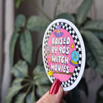 raised by the 90s, witchy stickers for water bottle, 90s birthday gift for her, y2k, nostalgia gift for best friend, Halloween stickers for