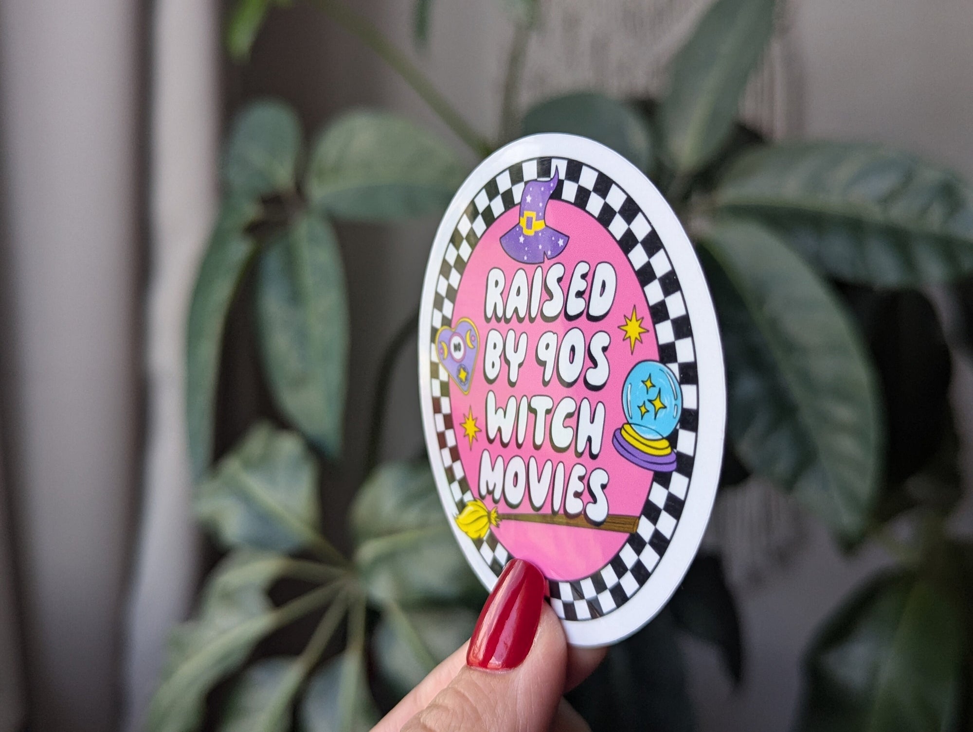 raised by the 90s, witchy stickers for water bottle, 90s birthday gift for her, y2k, nostalgia gift for best friend, Halloween stickers for