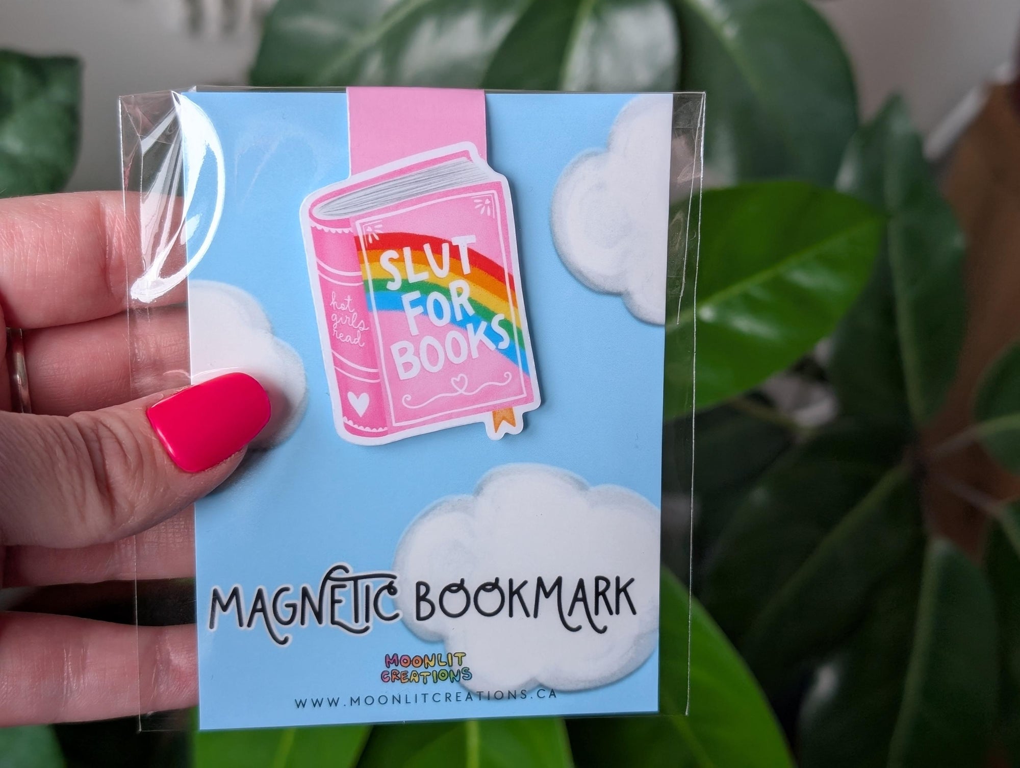 Slut for Books Magnetic Bookmark, Rainbow Page Marker