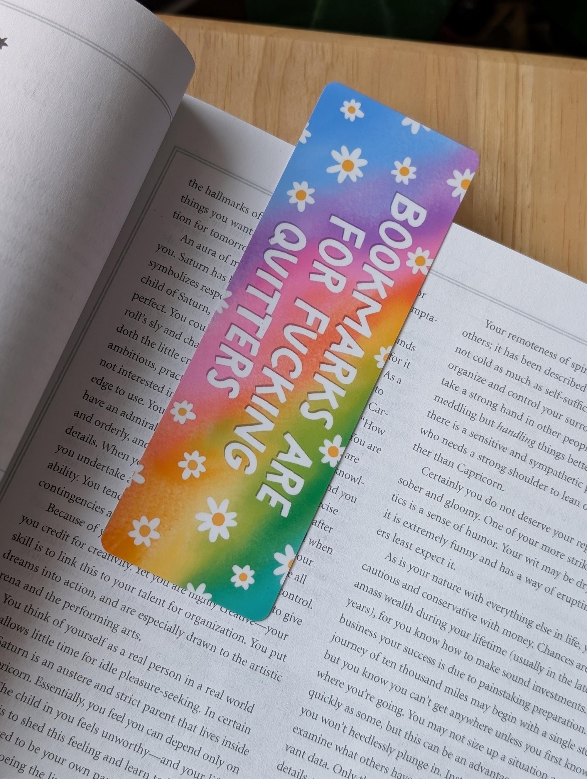 Bookmarks Are for F*cking Quitters, Funny Bookmark, Rainbow Aesthetic, Sarcastic Bookish Gift, Reader Gift, Book Lover Gift, Dark Humor