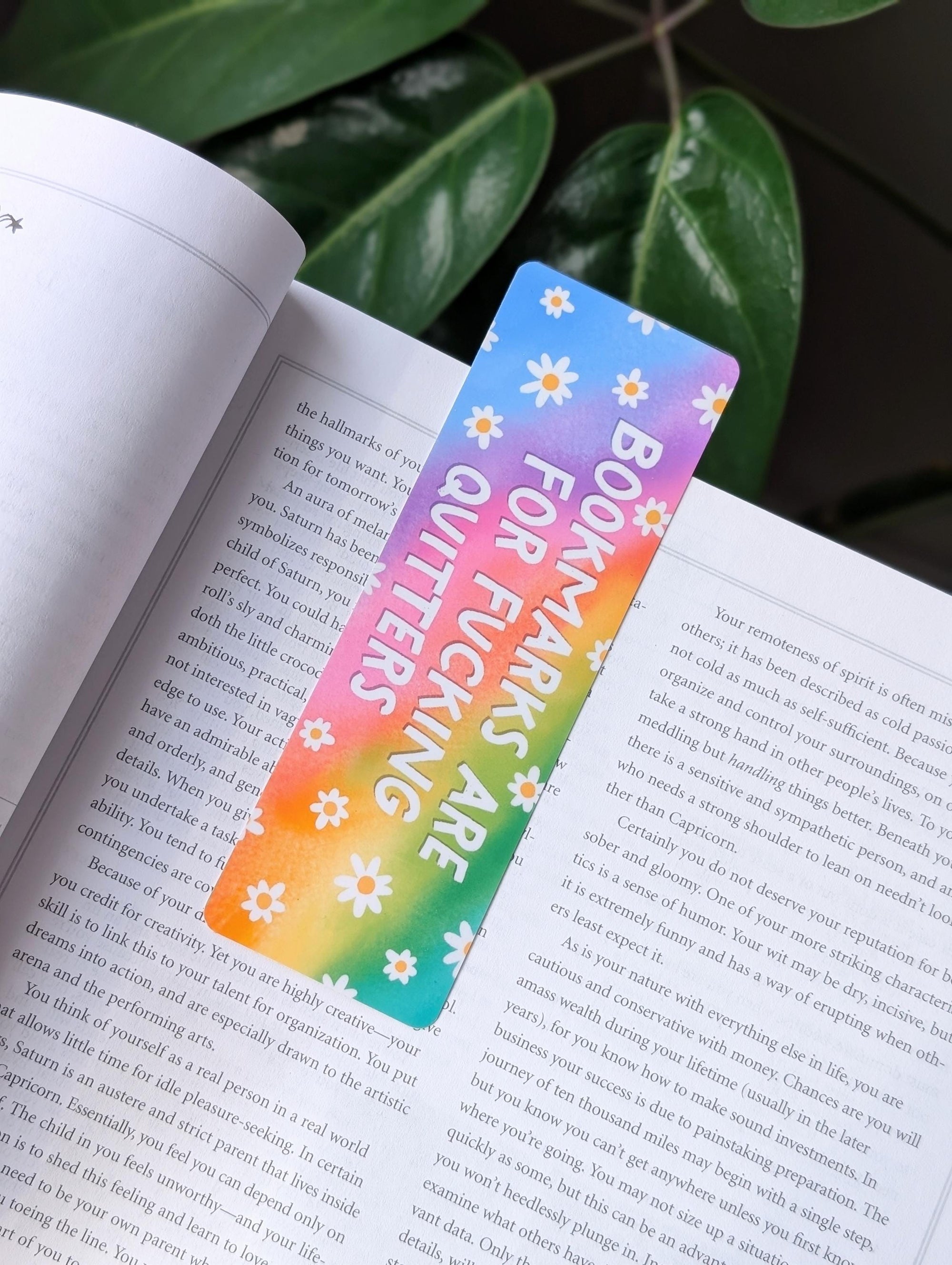 Bookmarks Are for F*cking Quitters, Funny Bookmark, Rainbow Aesthetic, Sarcastic Bookish Gift, Reader Gift, Book Lover Gift, Dark Humor