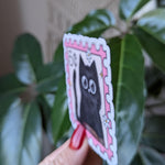 Cute Black Cat Stamp Vinyl Sticker