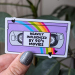 90s movie stickers, nostalgic stickers for water bottle, nostalgia gift for movie lover, VHS stickers for laptop, 90s birthday gift, retro