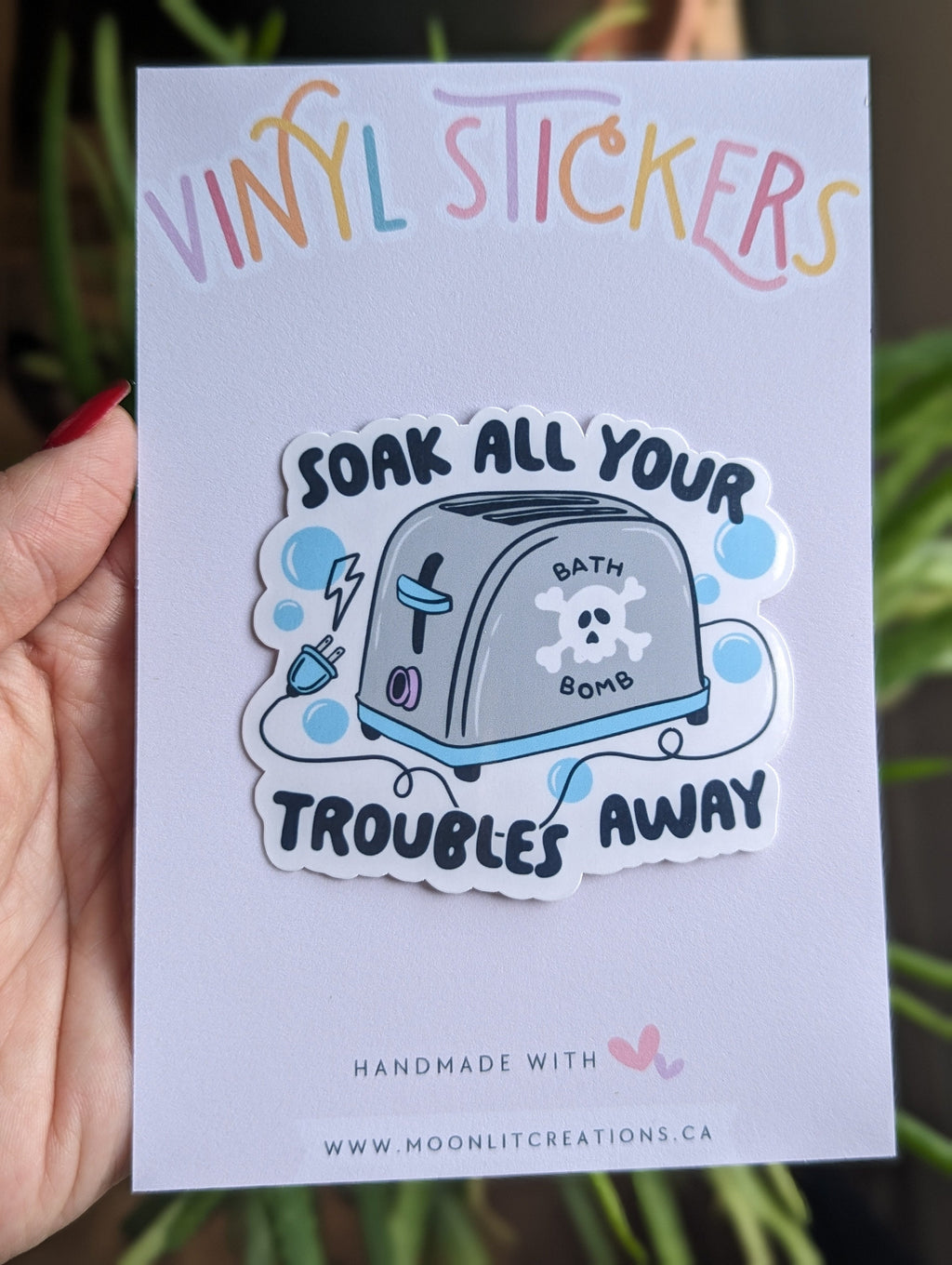 toaster bath bomb, dark humor stickers for hydroflask funny, live laugh toaster bath sticker for water bottle, dark gifts for best friend