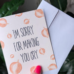 I'm Sorry for Making You Cry Apology Card