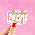Registered nurse stickers for badge reel, nursing stickers for water bottle, nursing student gifts for graduation, healthcare stickers for
