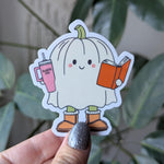 Bookish fuel, cute ghost stickers for tumblers, Halloween stickers for kindle, book gift for book lovers, small gift for reader women, books