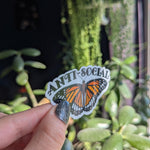 Anti social butterfly sticker, introvert stickers for journal, homebody stickers for kindle, mental health stickers for hydroflask funny