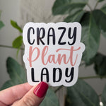 Crazy plant lady, plant mom stickers for gardeners, plant stickers for hydroflask funny, plant lover gifts for women, tumbler accessories
