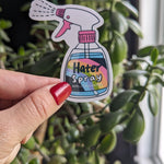 Hater repellent spray, snarky sticker for water bottle, motivational gifts for best friend, colourful stickers for kindle, self care sticker