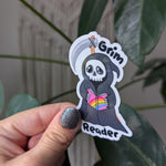 Grim reader, bookish stickers for kindle, book gifts for book lovers, morally grey stickers for her, booktok merch, smut reader gift for