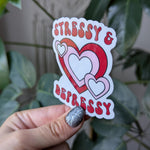 Stressy and depressy sticker, funny mental health stickers for water bottle, dark humor stickers for adults, sarcastic gifts for best friend