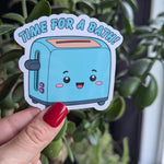 Toaster bath sticker for planner, dark humor stickers for laptop, funny adult gifts, mental health stickers for water bottle, humor stickers