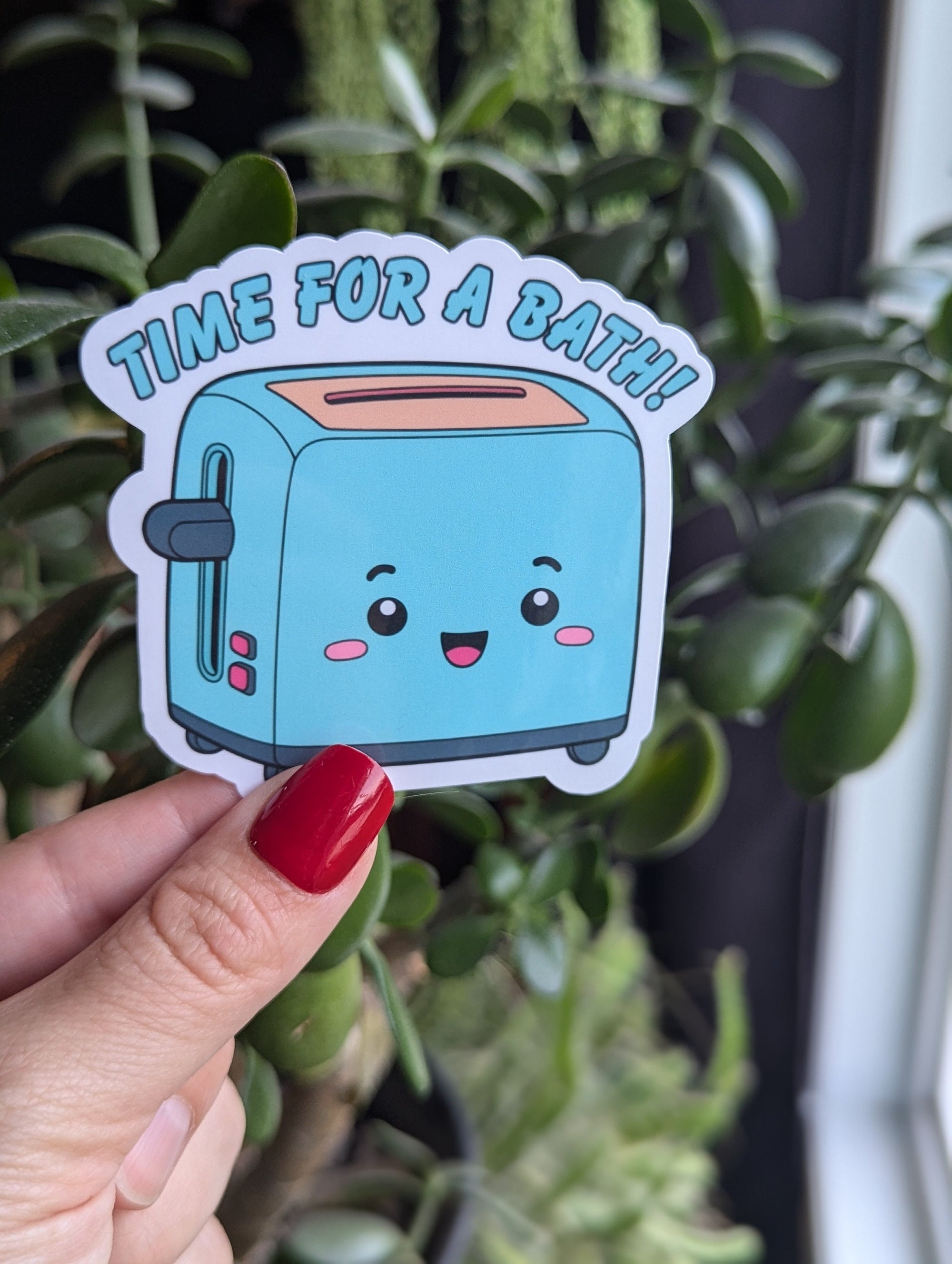 Toaster bath sticker for planner, dark humor stickers for laptop, funny adult gifts, mental health stickers for water bottle, humor stickers