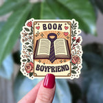 Book Boyfriend Sticker, Romantic Bookish Vinyl Sticker, Book Lover Gift, Romance Reader Gift, Cute Reading Aesthetic, Bookish Babe