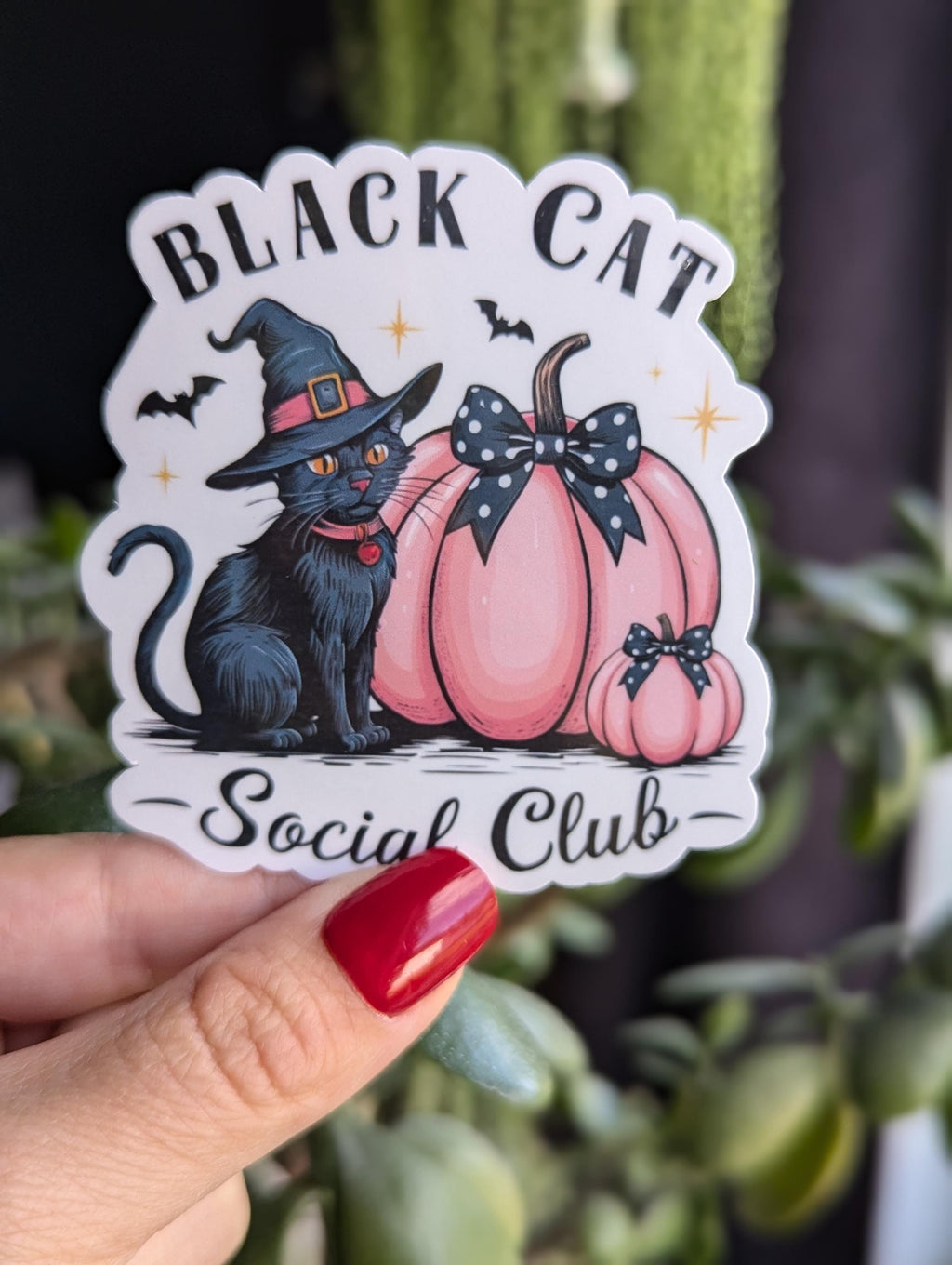 Black cat social club, Halloween stickers for kindle, black cat lover, cat gifts for cat lovers, spooky season stickers for her, witchy gift