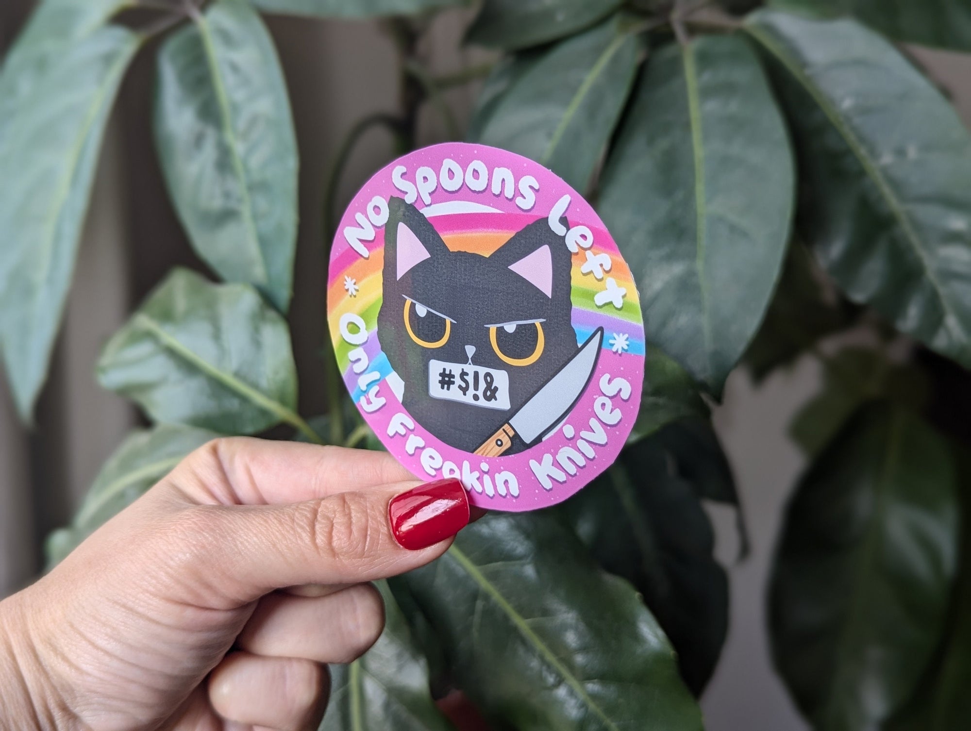 No spoons left, mental health stickers for hydroflask funny, spoonie stickers for kindle, invisible illness sticker for her, small gift for