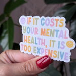 Self care sticker for hydroflask mental health, positive vibes stickers for water bottle, motivational gifts for coworkers, book lovers gift