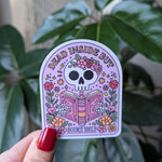 Dead inside but books help, bookish stickers for laptop, book gifts for book lovers, reader gift, booktrovert sticker, booktok merch, smut