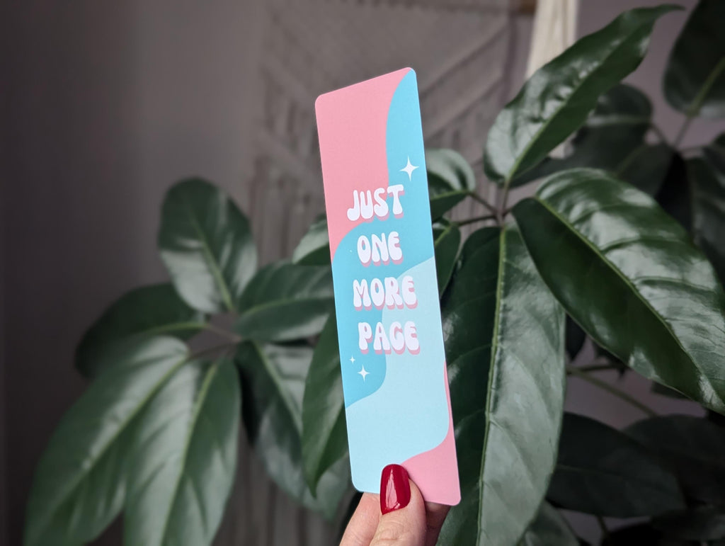 Just one more page bookmark, cute pastel retro aesthetic, bookworm gifts, book gift for book lovers, bookish gift, reader accessories, cute