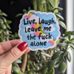 live laugh sticker for water bottle, healthy boundaries, mental health stickers for hydroflask funny, rainbow stickers for kindle, cute gift