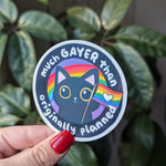 much gayer than originally planned, gay pride stickers for water bottle funny, rainbow gift for women, lqbtq merch, ally stickers for her