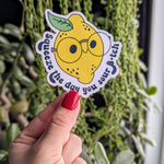 Squeeze the day, lemon stickers for hydroflask funny, snarky stickers for water bottles, cute stickers for Kindle, tumbler accessories, gift