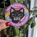 No spoons left, mental health stickers for hydroflask funny, spoonie stickers for kindle, invisible illness sticker for her, small gift for