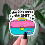 The 90s were the shit sticker, retro lunchbox nostalgia vinyl sticker for 90s kids, nostalgic stickers for laptop, millennial gift idea