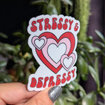 Stressy and depressy sticker, funny mental health stickers for water bottle, dark humor stickers for adults, sarcastic gifts for best friend