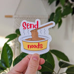 Send noods, ramen sticker, funny stickers adult, food lover gift, sarcastic stickers for kindle, pun stickers for water bottle, foodie gift
