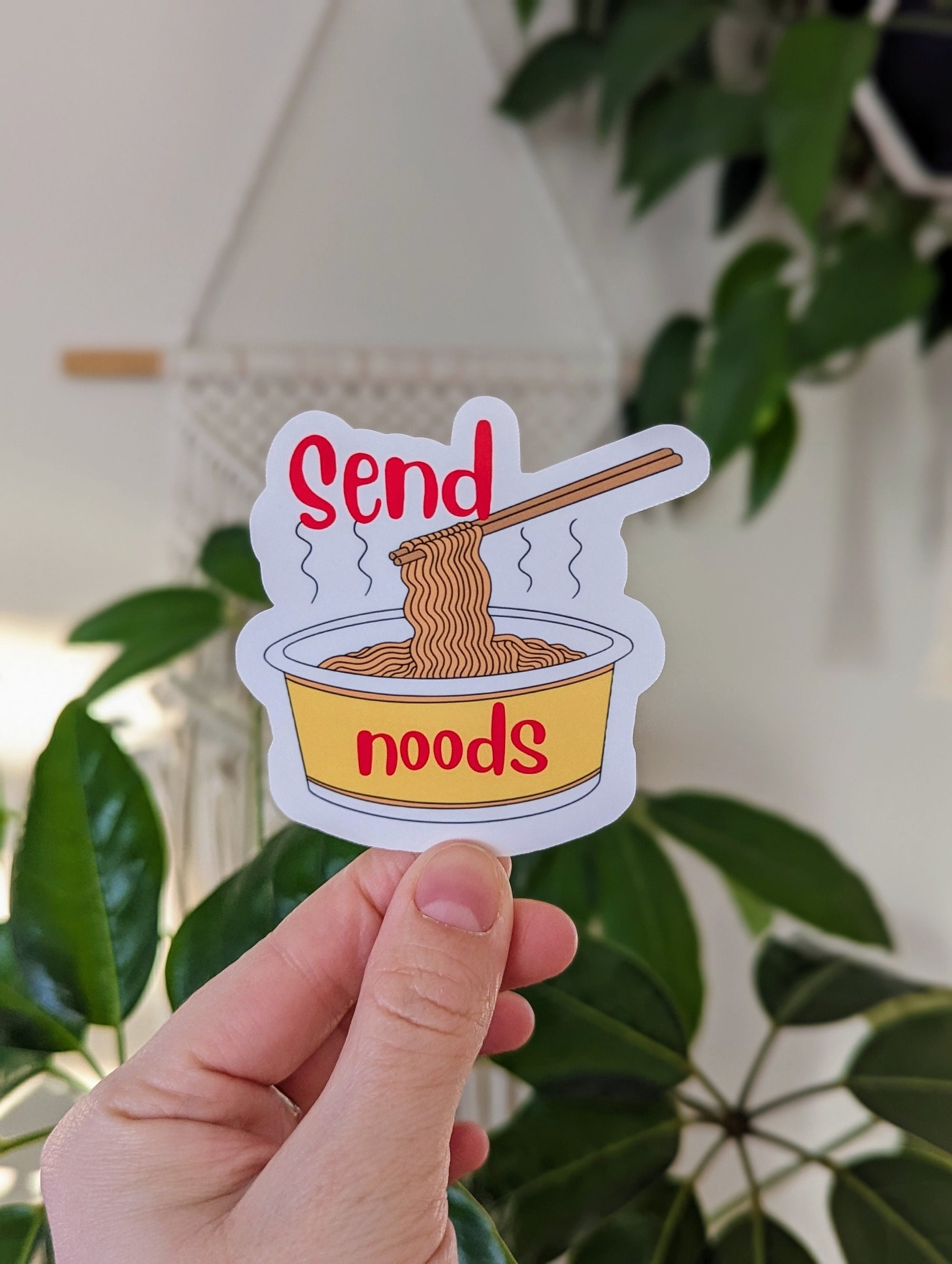 Send noods, ramen sticker, funny stickers adult, food lover gift, sarcastic stickers for kindle, pun stickers for water bottle, foodie gift