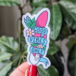 Good vibes only stickers for adults, dirty stickers for water bottle, funny gifts for her, bachelorette party favor, vibrator sticker, kinky