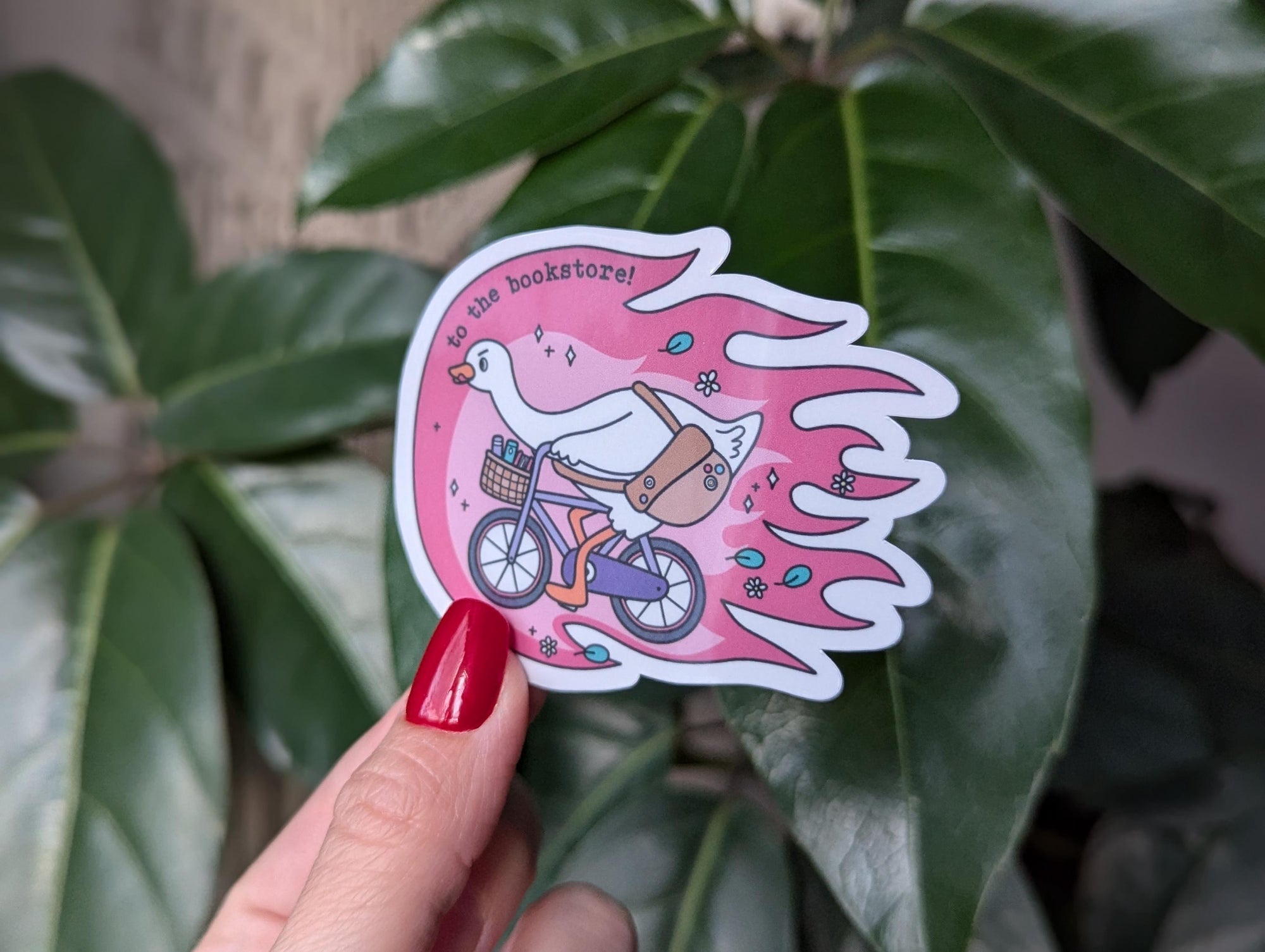 Off to the bookstore, funny goose sticker for kindle, bookish stickers for laptop, book gifts for book lovers, booktok merch, reader gifts