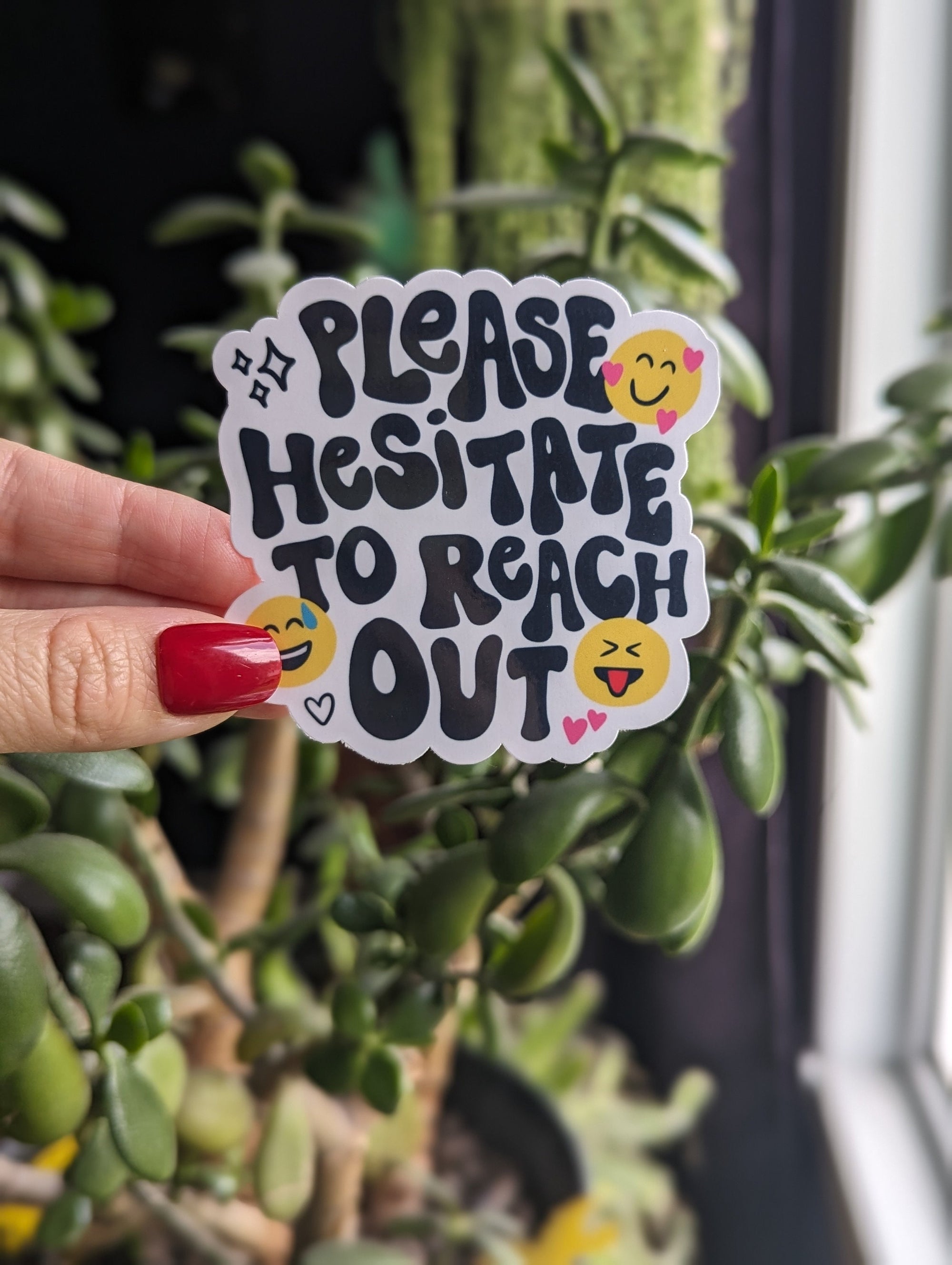 please hesitate to reach out sticker for phone case, introvert stickers for water bottle, antisocial stickers for her, funny gift for friend