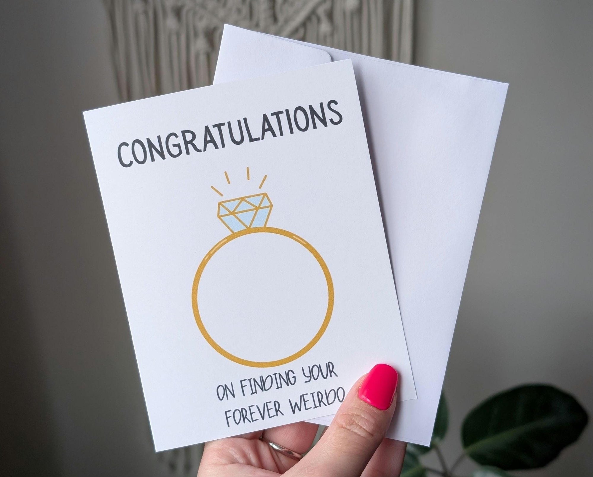 Funny Engagement Card, Congratulations on Finding Your Forever Weirdo, Humorous Wedding Card, Quirky Card for Couples, Engagement Gift