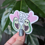 Let's avo-cuddle, cute food stickers for laptop, avacado sticker, couples stickers for water bottle, anniversary gift for girlfriend