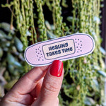 Healing takes time, motivational stickers for hydroflask mental health, bandaid sticker for phone case, tumbler accessories, bestie gift