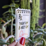 Treat em and yeet em, funny stickers for badge reel, nurse stickers for water bottle, healthcare worker gift for doctor, EMS stickers for