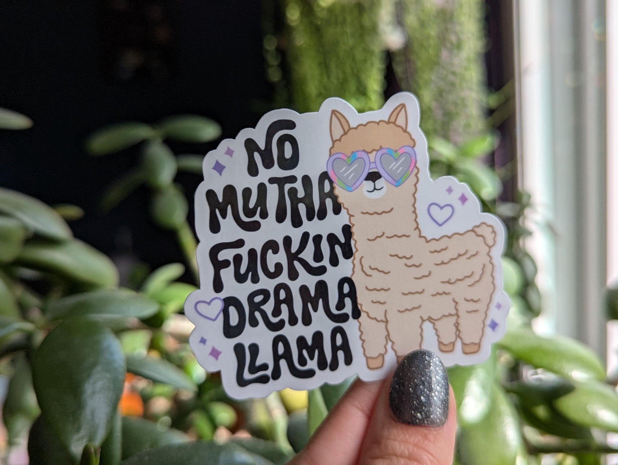 No drama llama sticker, cute llama, introvert stickers for water bottle, humourous stickers for laptop, funny pun stickers, animal stickers