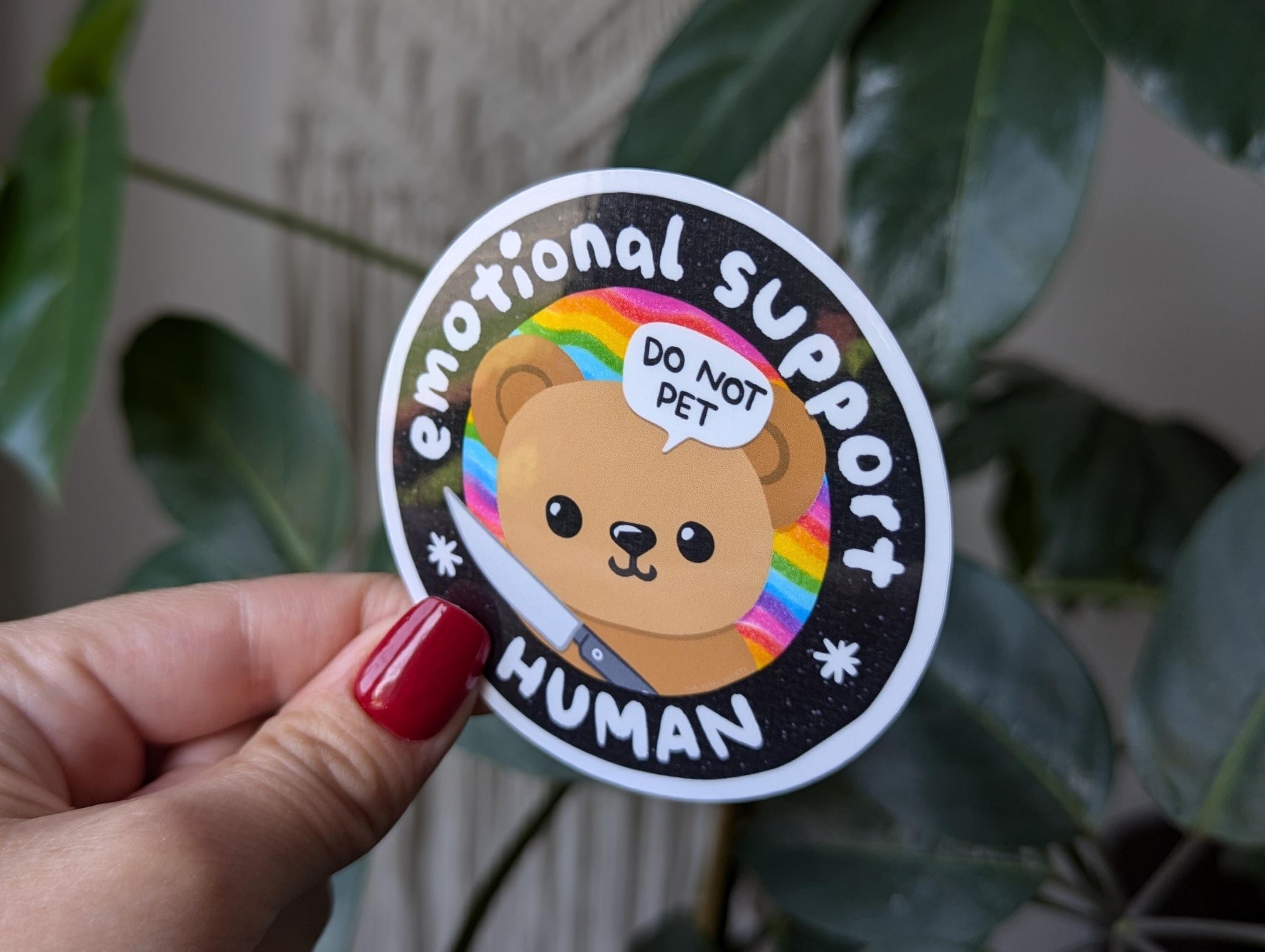 Emotional Support Human Vinyl Sticker