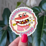 Professional yapper vinyl sticker, extrovert sticker for water bottle, gift for extrovert friend, funny gift for talkative friend