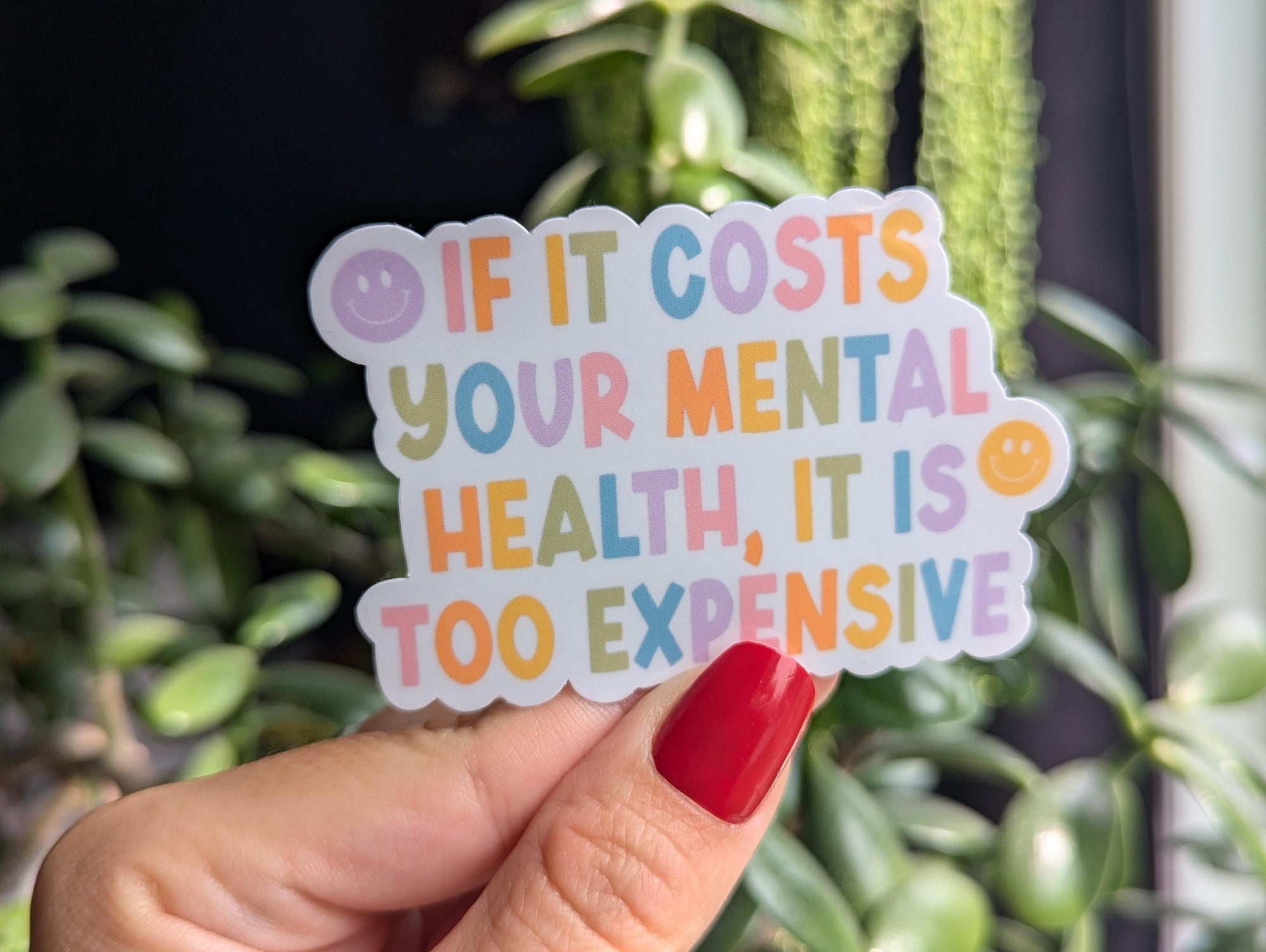 Self care sticker for hydroflask mental health, positive vibes stickers for water bottle, motivational gifts for coworkers, book lovers gift