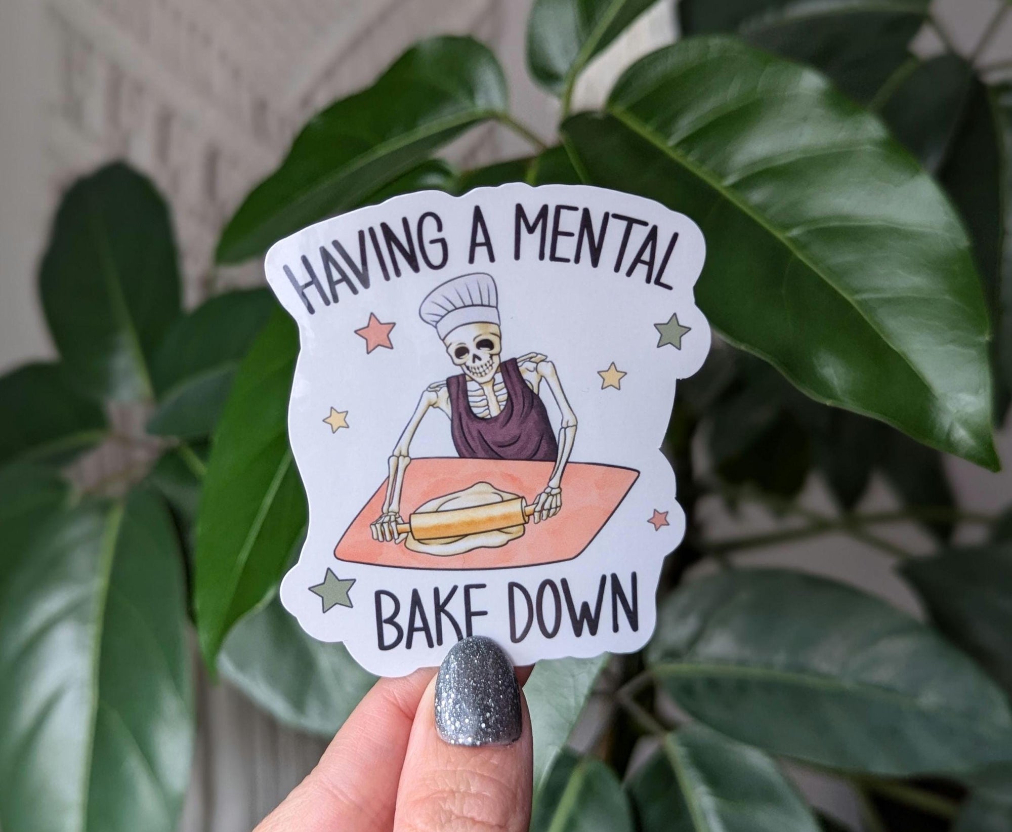 Having a mental bake down, funny stickers adult, sarcasm stickers for kitchenaid mixer, baking lover gift, mental health stickers for kindle