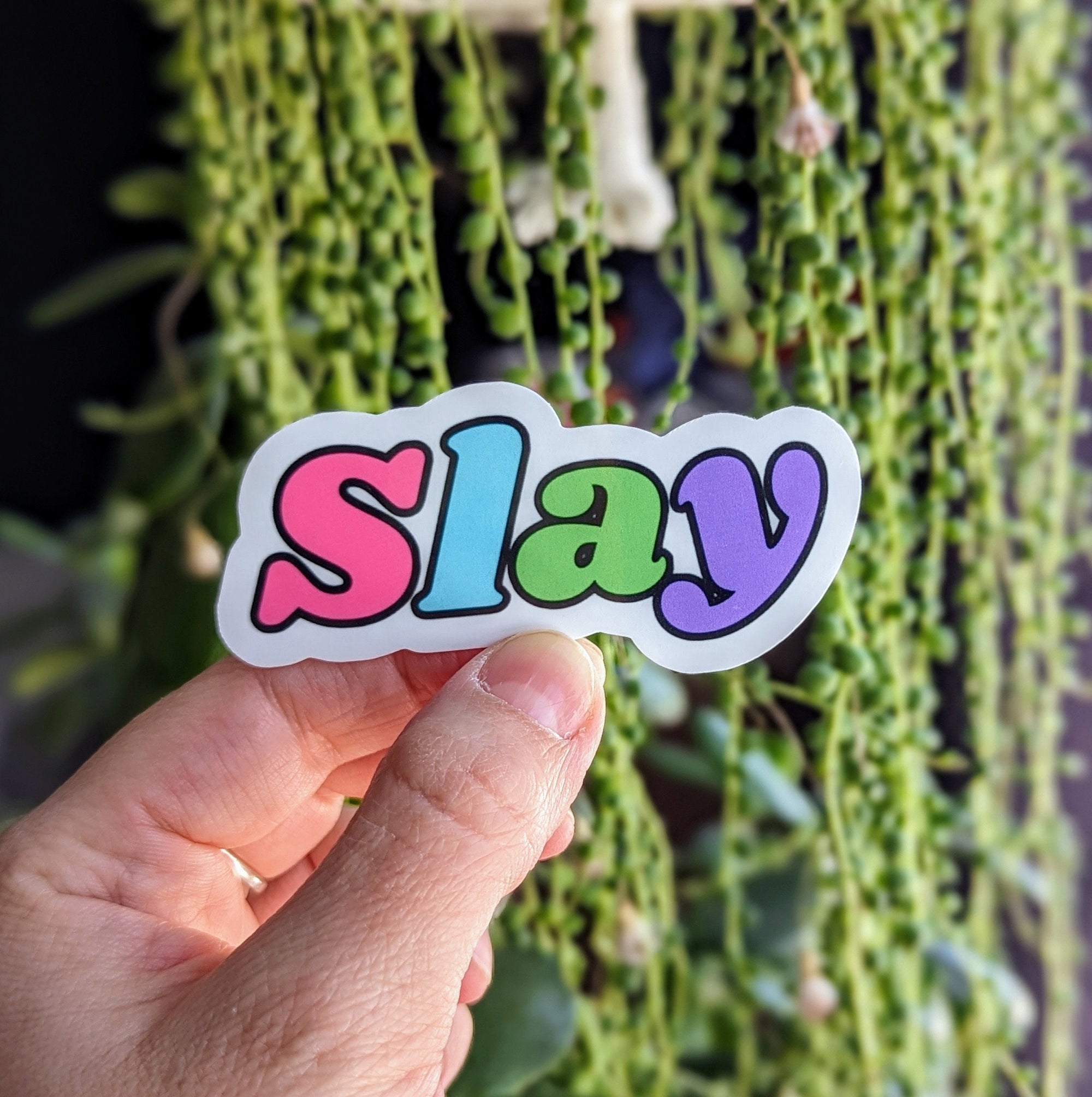 Slay sticker, empowerment stickers for women, motivational quotes stickers for hard hats, strong women gifts, inspirational quotes stickers