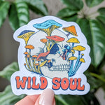 Hippie stickers for tumblers, mushroom lover gift for women, trippy stickers for phone case, skull stickers for laptop, nature lover gift