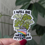 Plant stickers for hydroflask funny, drama queen, sarcastic stickers for water bottle, plant lover gift for friend, monstera sticker for her