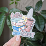 coffee book stickers for kindle, smut reader gifts for women, coffee lover stickers for tumblers, book gifts for book lovers, booktok merch