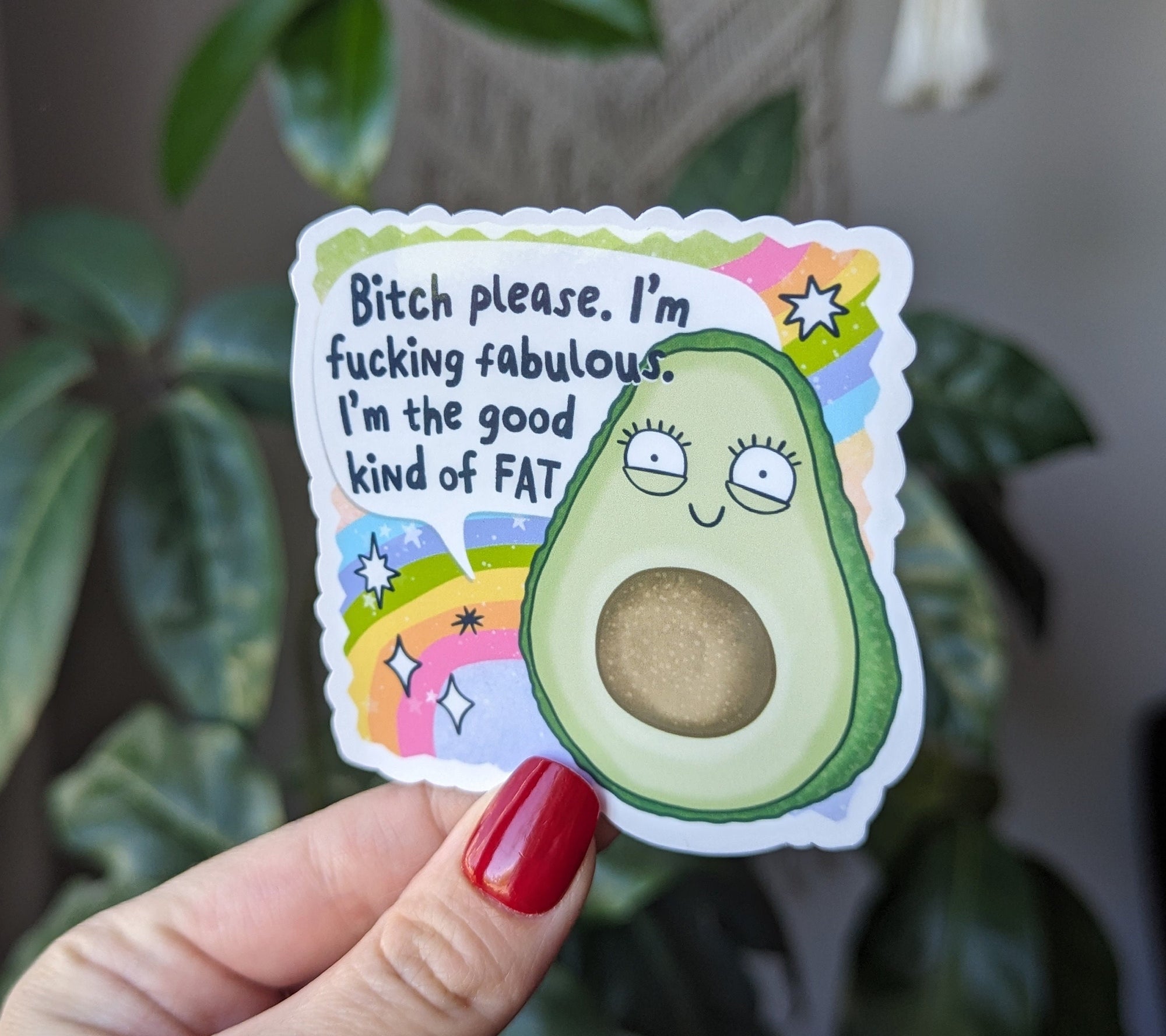 Body positive stickers for water bottle, self love gifts for her, avocado stickers for hydroflask funny, motivational stickers for women
