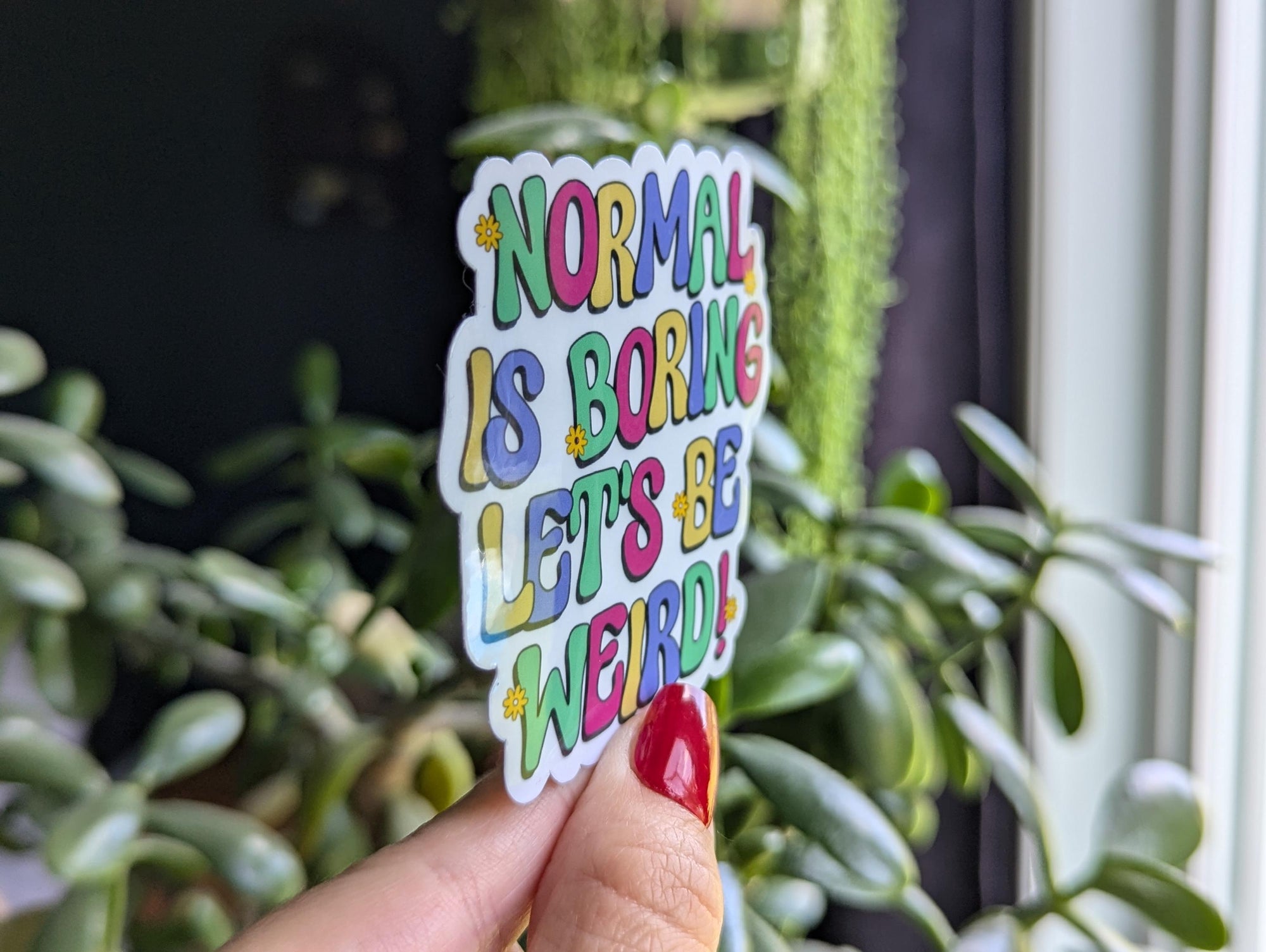 Normal is boring let's be weird, trendy stickers for water bottle, funny stickers for hydroflask, cute kindle stickers, tumbler accessories